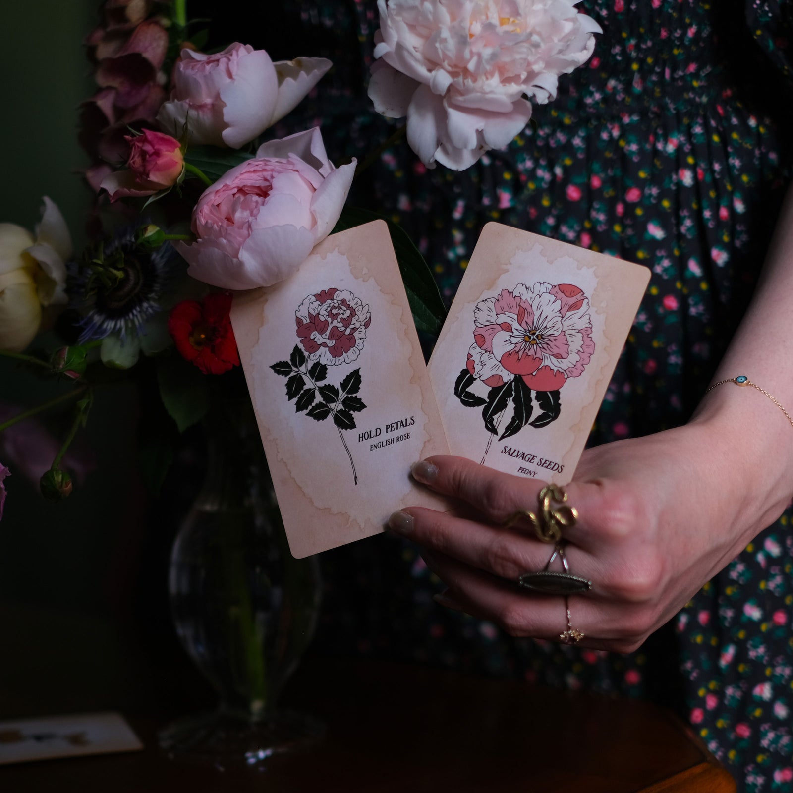 Botanical Tarot and Botanical Oracle card decks, illustrated and painted by hand. Each of these botanical and flora inspired, intuitive tarot decks delves into the garden and the natural world while remaining rooted in mythology and tradition.