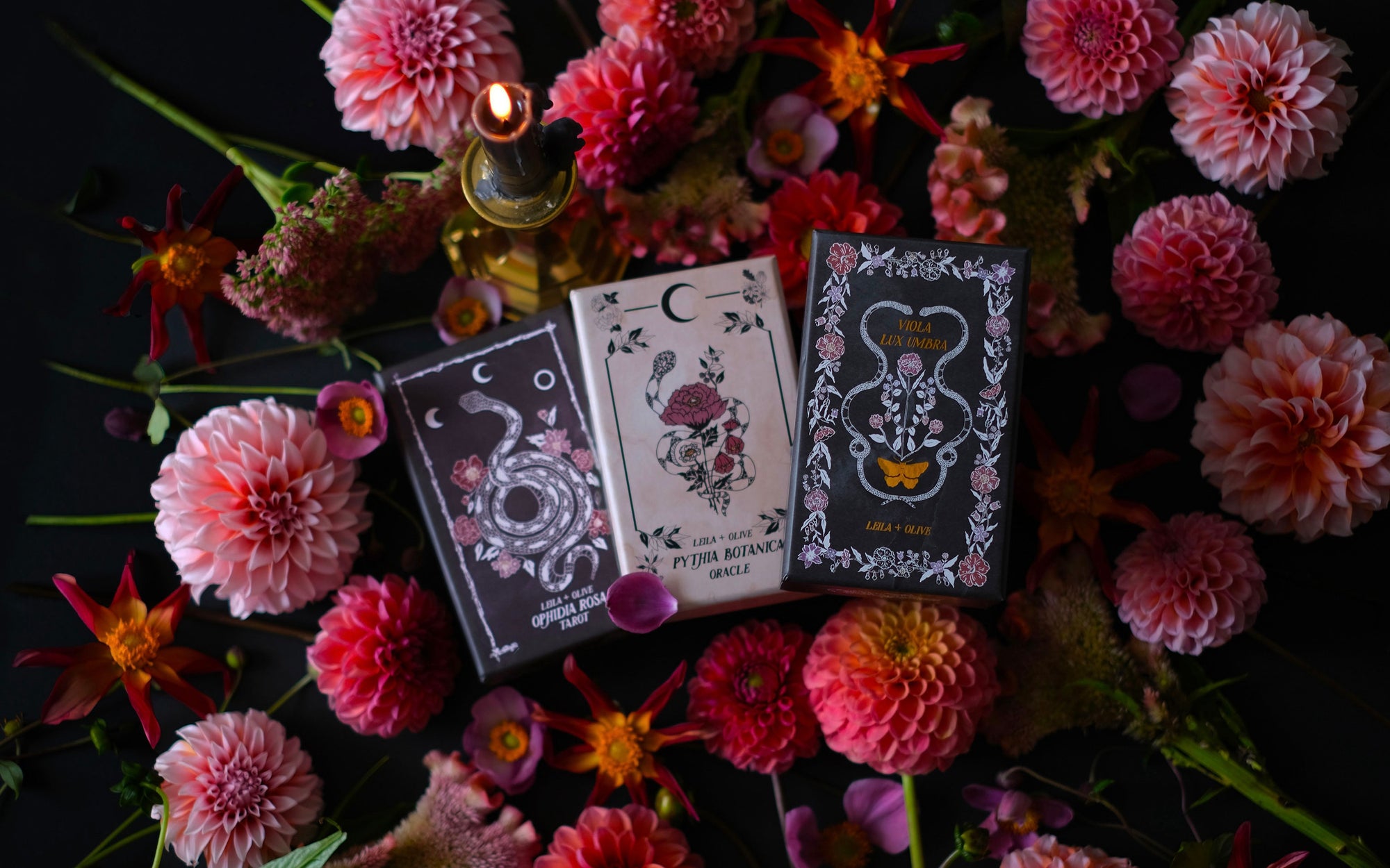 Botanical Tarot and Botanical Oracle card decks, illustrated and painted by hand. Each of these botanical and flora inspired, intuitive tarot decks delves into the garden and the natural world while remaining rooted in mythology and tradition.