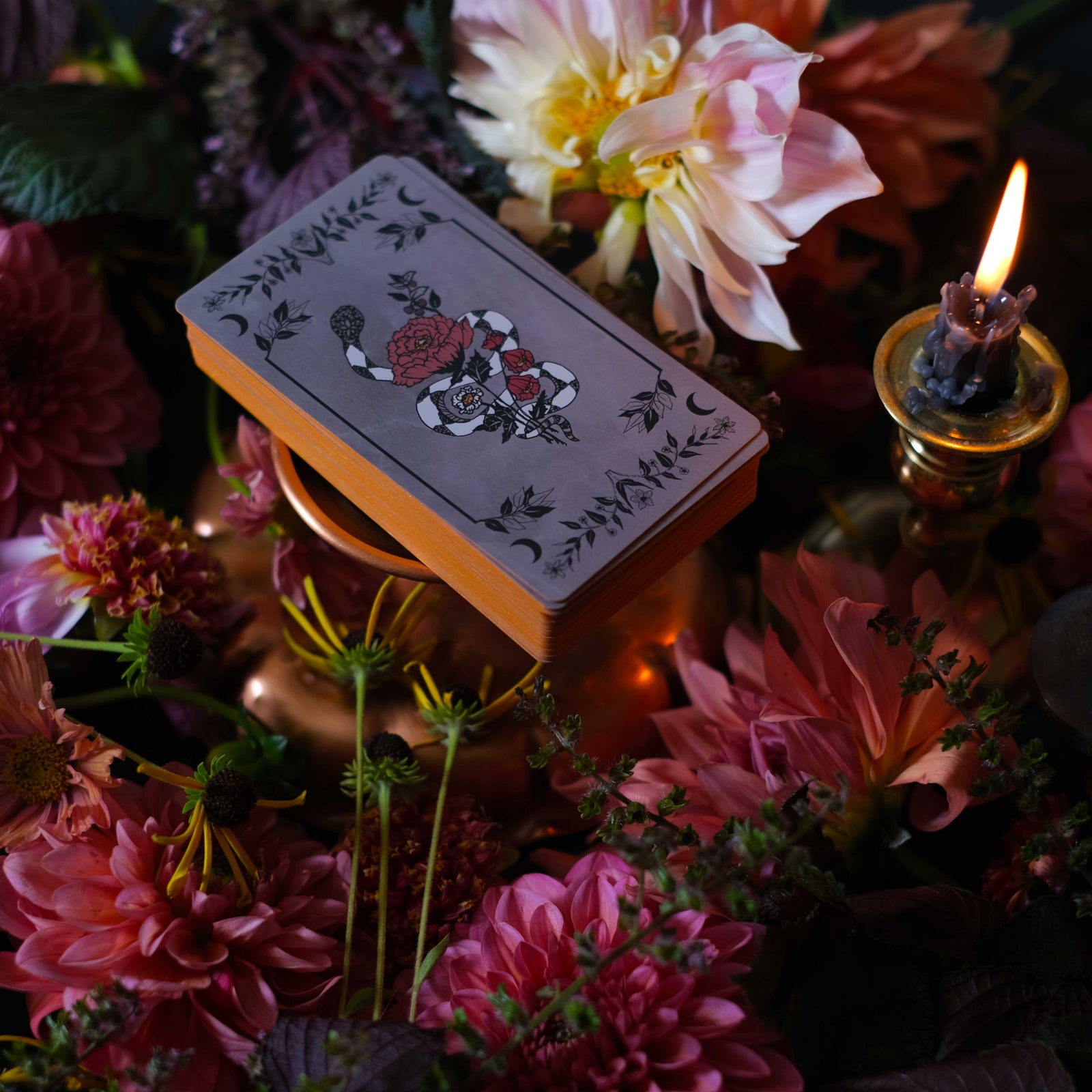 Pythia Botanica Oracle deck, illustrated by hand, a guide to plant magic, folklore, mythology. 