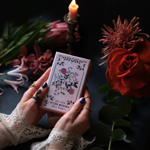 Pythia Botanica Tarot deck is illustrated by hand and rooted in plant magic, the natural world, and ancient mythology. Through 48 botanical oracle cards, we explore the plant world and all of the mystery, magic, wisdom and wonder it provides.